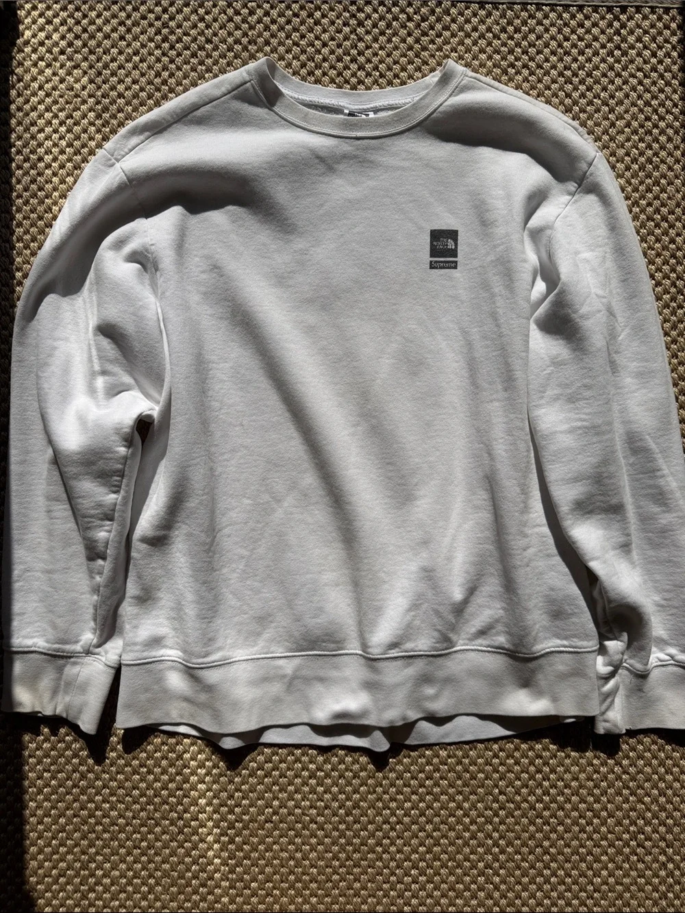 The North Face Supreme White Minimal Logo Crewneck Sweatshirt - Men's XL